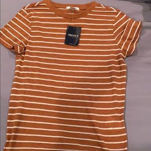 Forever 21 yellow/orange striped t-shirt
